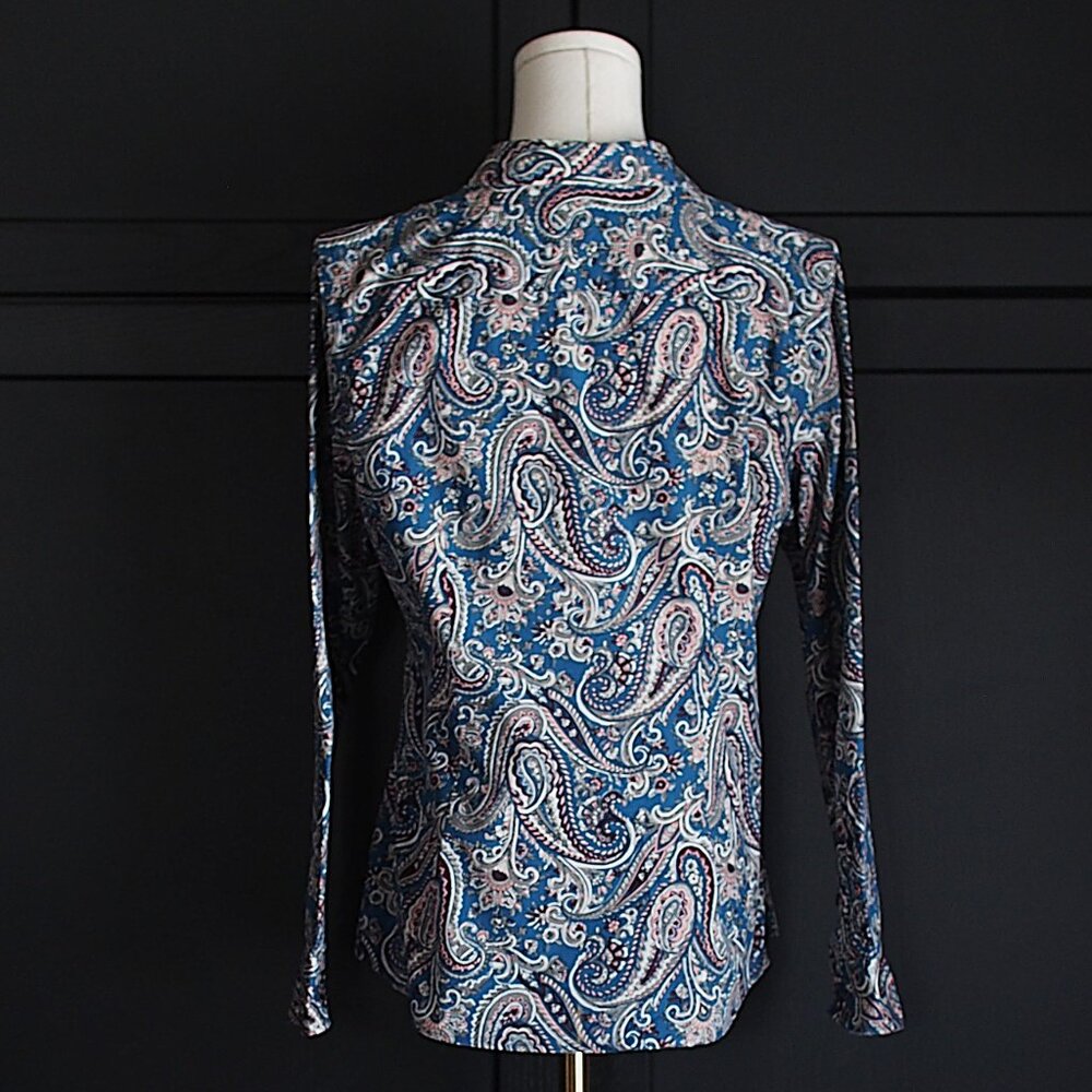 Talbots | Cotton Paisley Long Sleeve Shirt - Picture 5 of 5